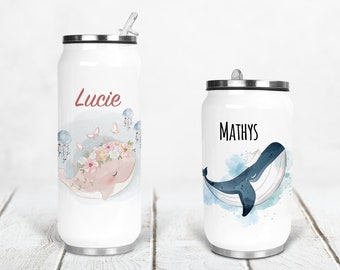 Personalized insulated can bottle, Whale
