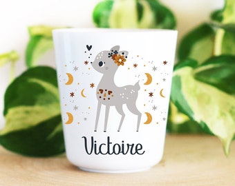 Personalized children's plastic cup, Biche oh ma biche