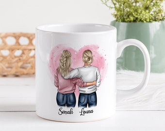 Mug Personnalisé Céramique, 325 ou 430ml, Modèle Couple ou Amie Femme