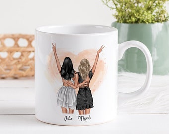 Personalized Ceramic Mug, 325 or 430ml, Best Friends Dresses