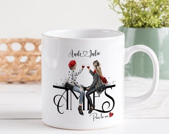 Mug Personnalisé Céramique, 325 ou 430ml, Meilleures amies, Amies pour la vie, Soeurs de coeur, Collègue en or