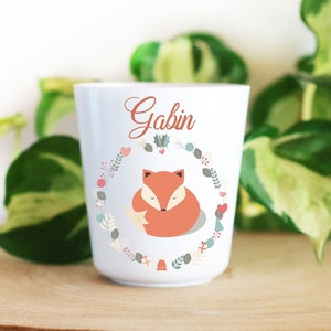 Personalized children's plastic cup, Fox