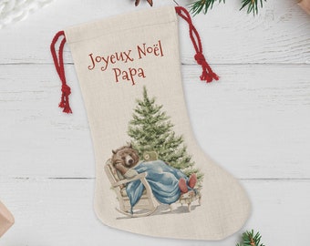 Chaussette de Noël personnalisée, La sieste de Monsieur Ours