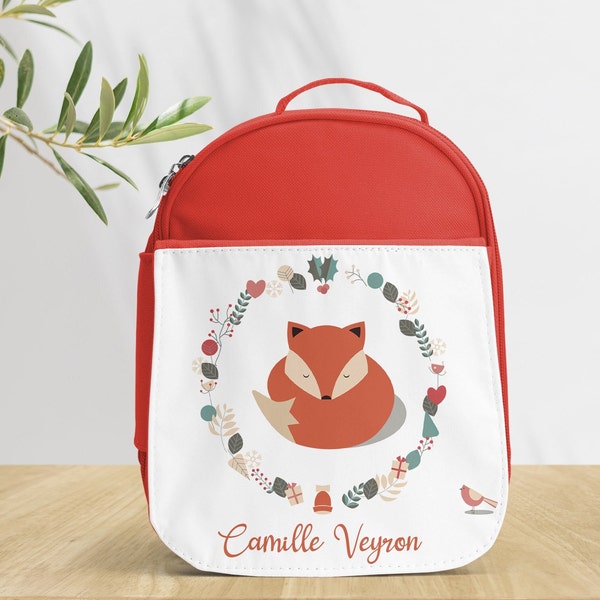 Petit Sac isotherme pour enfant personnalisé, 3 couleurs au choix, Modèle Renard