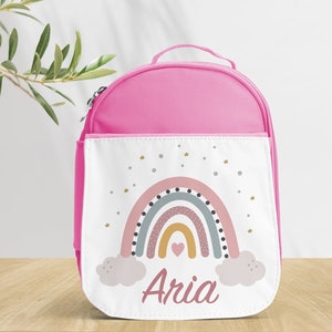 Petit Sac isotherme pour enfant personnalisé, 3 couleurs au choix, Modèle Arc en ciel