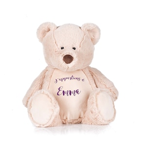 Peluche brodée personnalisée, doudou brodé à personnaliser, Modèle Ours image 1