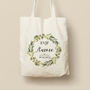 Customizable Cotton Tote Bag - Unique Gift, Eco-Friendly and Reusable, Flower Crown, Foliage Model