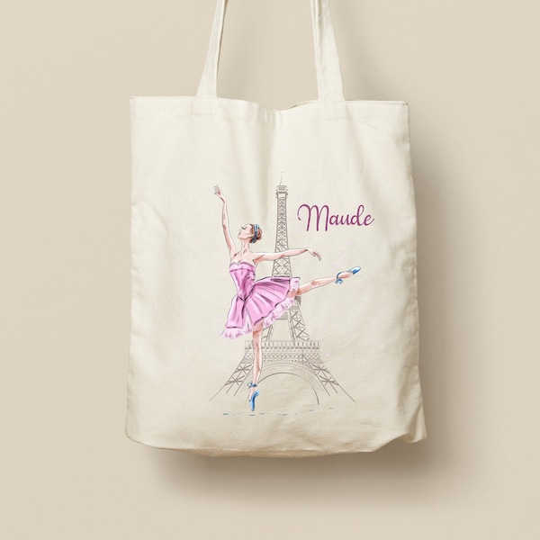 Tote Bag en Coton Personnalisable - Cadeau Unique, Éco-Friendly et Réutilisable, Modèle Danseuse à Paris