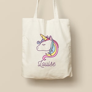Tote Bag en Coton Personnalisable - Cadeau Unique, Éco-Friendly et Réutilisable, Modèle Licorne