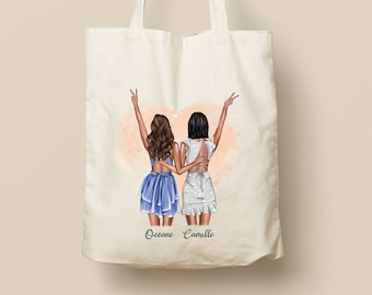 Tote Bag de Algodón Personalizable - Regalo Único, Ecológico y Reutilizable, Modelo Mejores Amigos