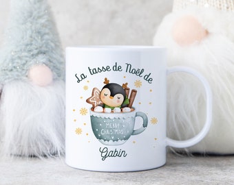 Mug incassable personnalisé, tasse enfant, Modèle Animaux de Noël