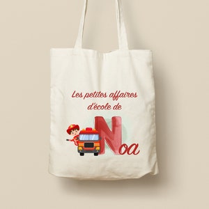Tote Bag en Coton Personnalisable - Cadeau Unique, Éco-Friendly et Réutilisable, Modèle Pompier Alpha