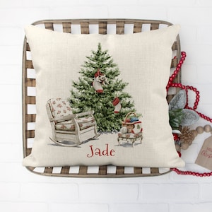 Personalized Christmas cushion, At the foot of the tree