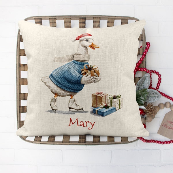 Coussin de Noël personnalisé, Monsieur Canard