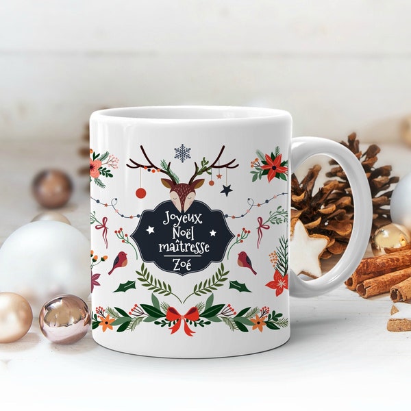 Mug personnalisé en céramique, 325 ou 430ml, Renne Tradition