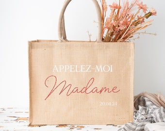 Sac en toile de jute personnalisé, Madame