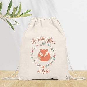 Sac à dos Personnalisé pour Maternelle, sac à doudou, affaires d'école ou sport, Modèle Renard