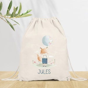Sac à dos Personnalisé pour Maternelle, sac à doudou, affaires d'école ou sport, Modèle Renard écolier