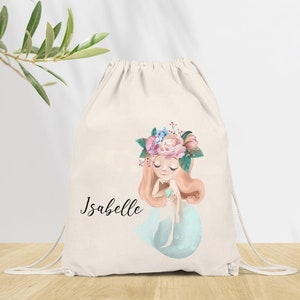 Sac à dos Personnalisé pour Maternelle, sac à doudou, affaires d'école ou sport, Modèle Sirène