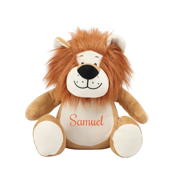 Peluche brodée personnalisée, doudou brodé à personnaliser, Modèle Lion