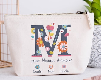 Grande Trousse personnalisée, Modèle M pour : maman, maîtresse, mamie, merci...