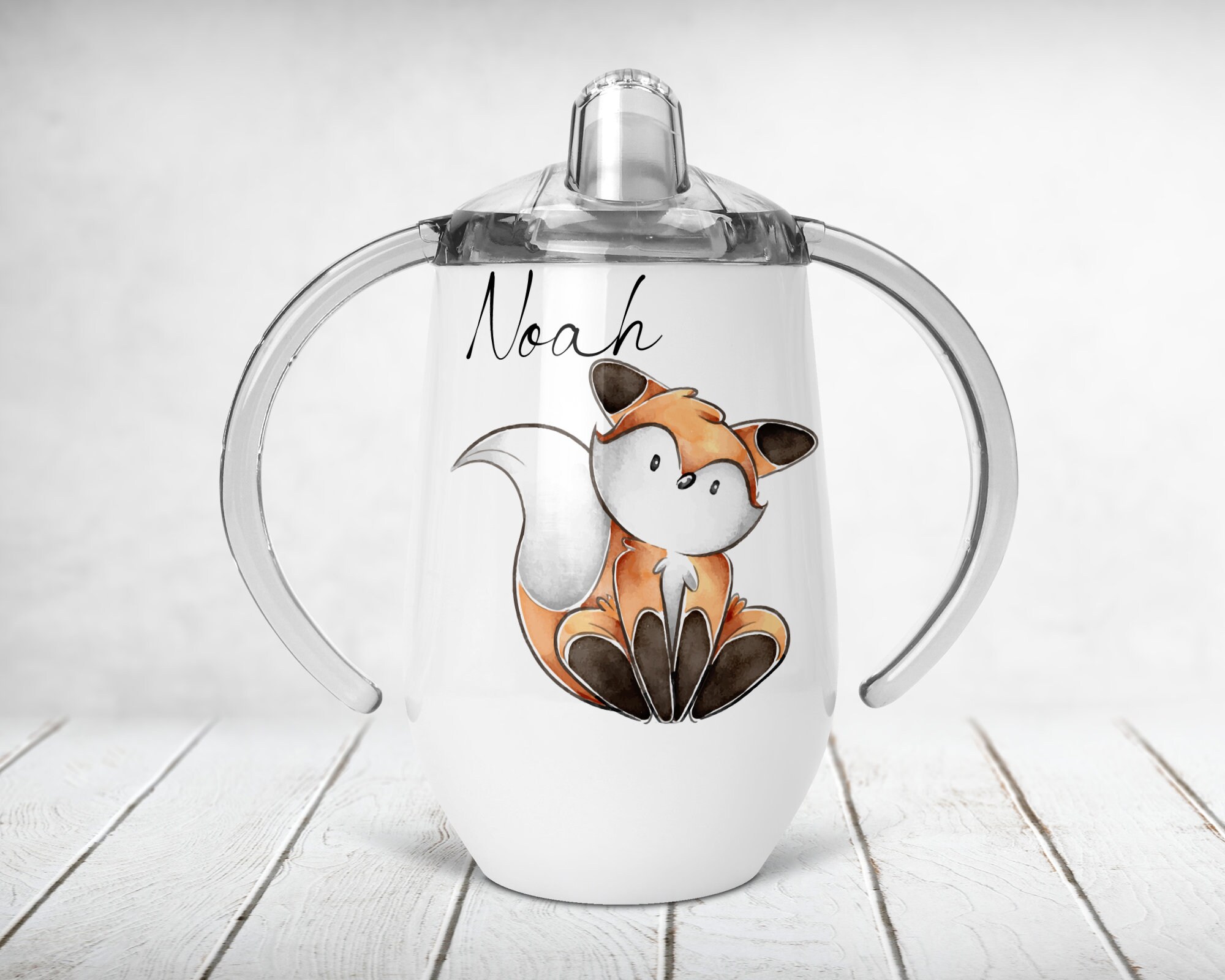 Gobelet d'apprentissage Isotherme Personnalisé, Renard Aquarelle