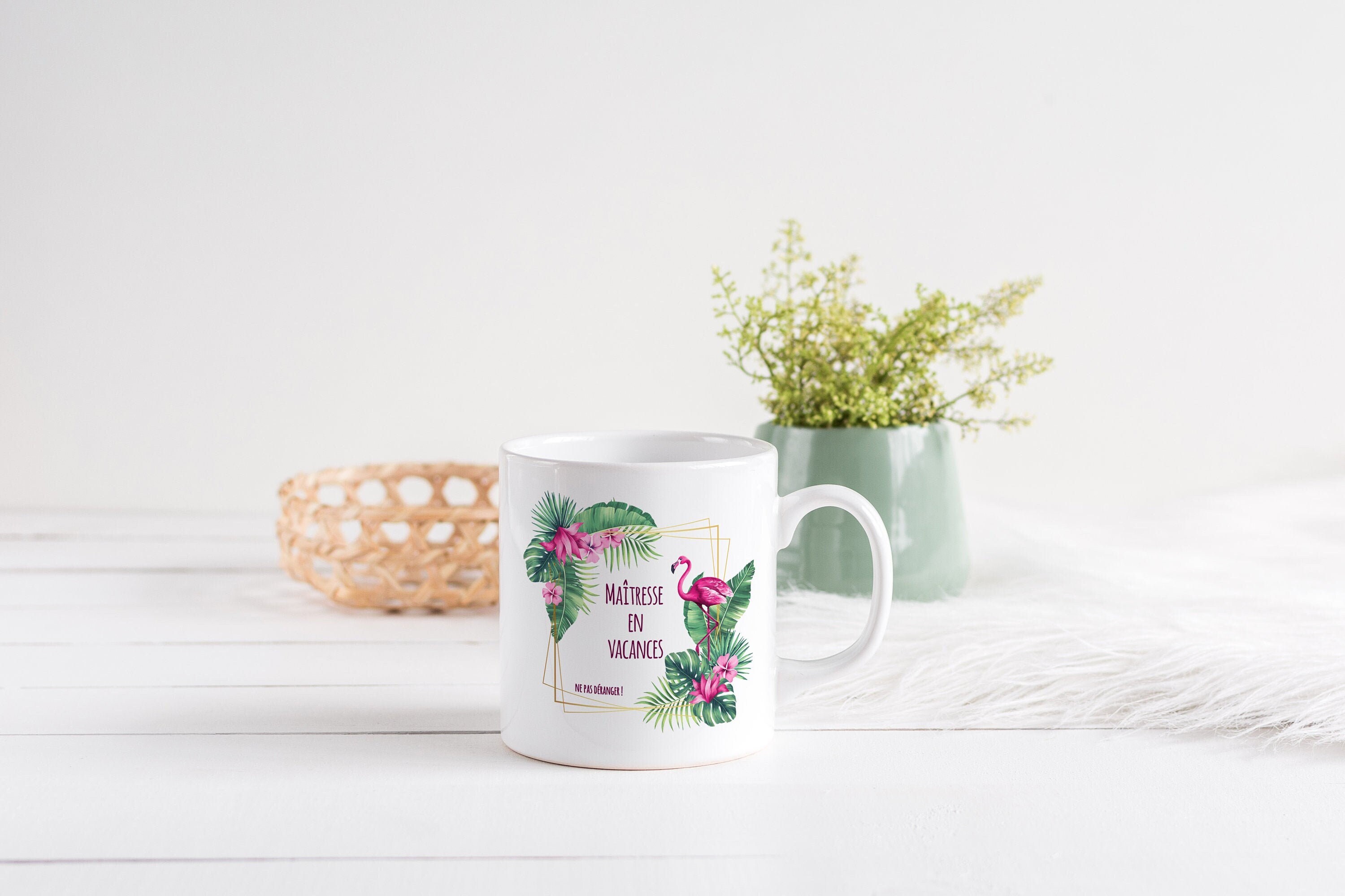 Mug Personnalisé Céramique, 325 ou 430Ml, Vacances Tropicales