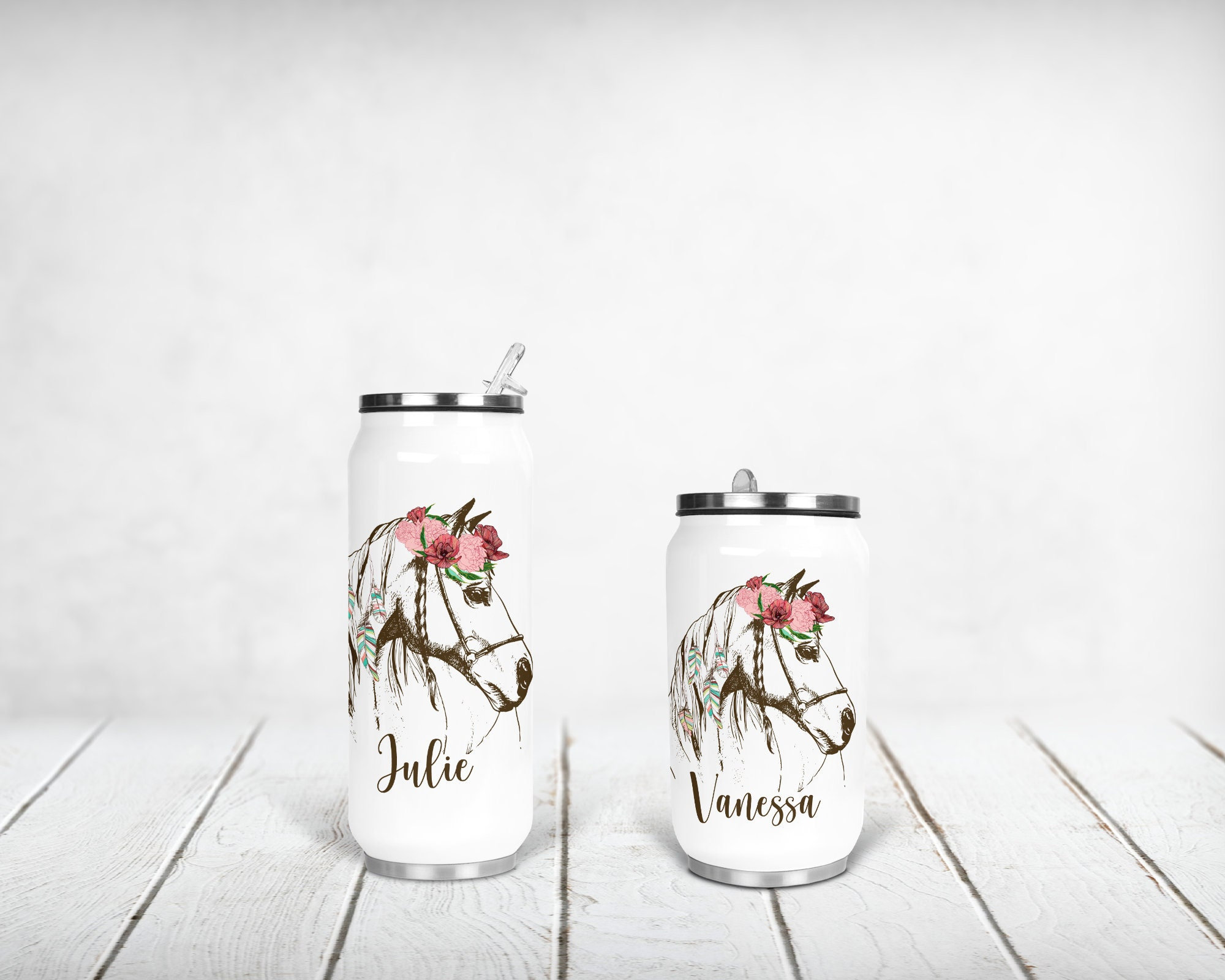 Canette Isotherme Personnalisée, Cheval Boho