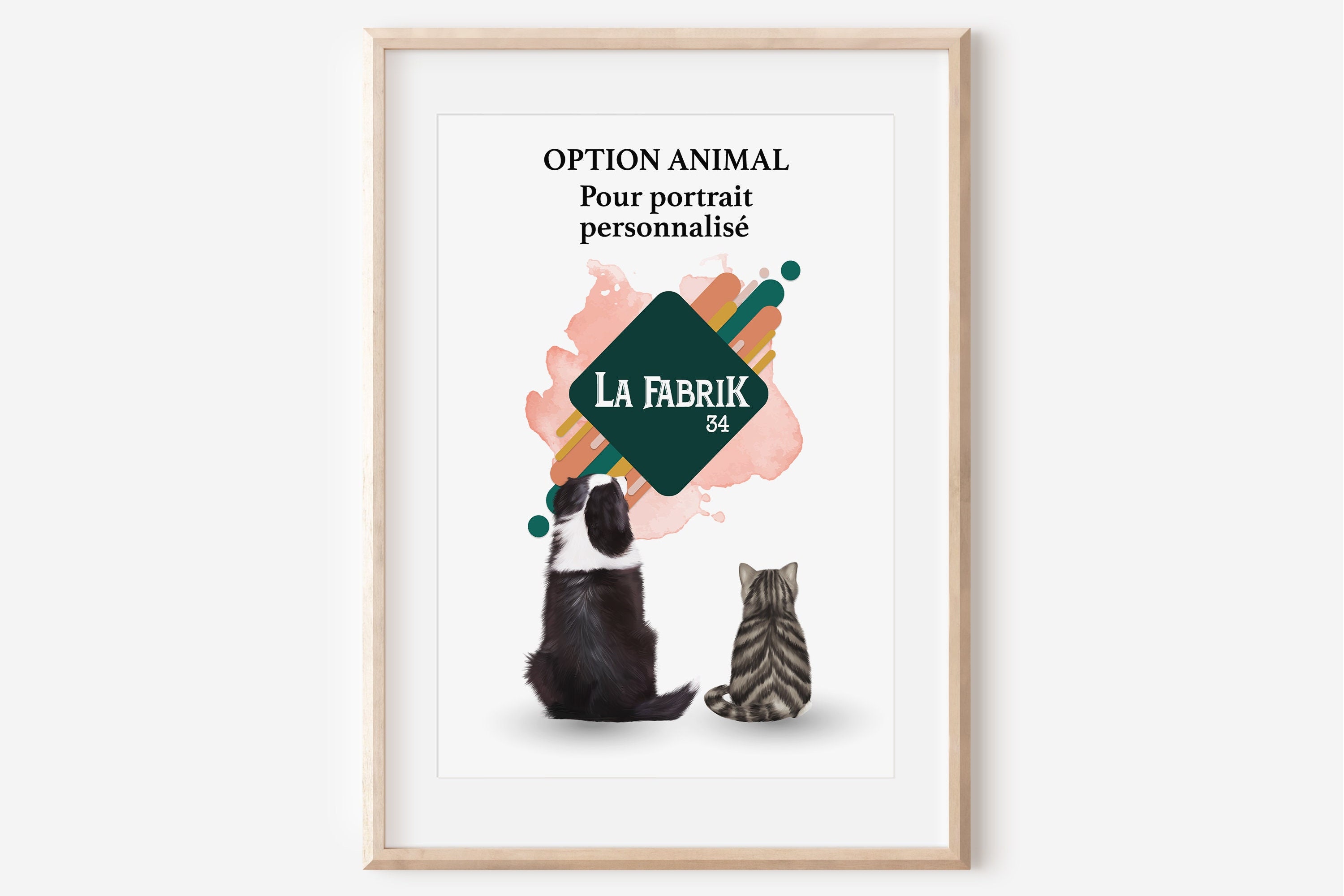 Option Ajout d'un Chien/Chat Pour Portrait Personnalisé