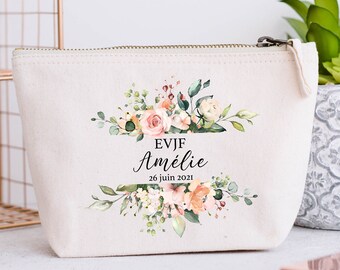 Grande Trousse personnalisée, Cadre en fleurs, Modèle Bouquet de la mariée