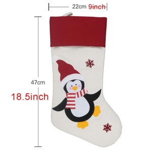 Chaussette de Noël brodée, personnalisée avec prénom, 4 modèles au choix, Modèle Naturel/rouge image 6