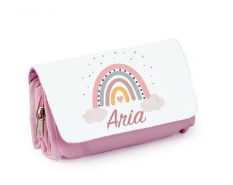 Kit escolar personalizado, Azul ou rosa, Arco-íris