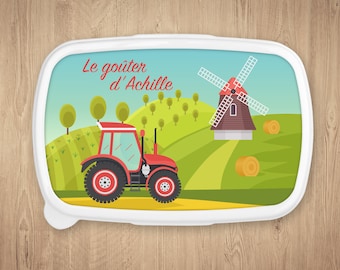 Boîte à repas personnalisée, Modèle Tracteur au champ