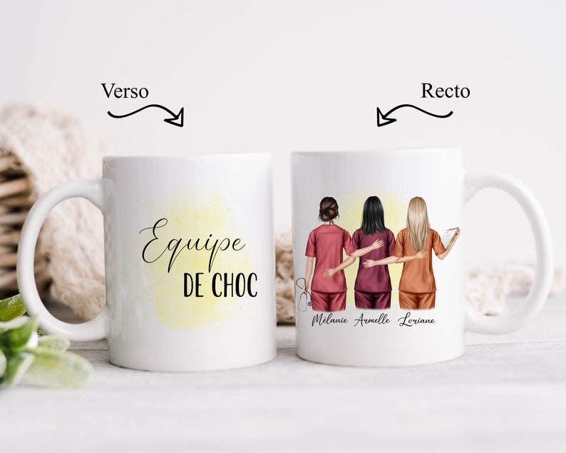 Personalized ceramic mug, 325 or 430ml, Male and female caregivers image 2