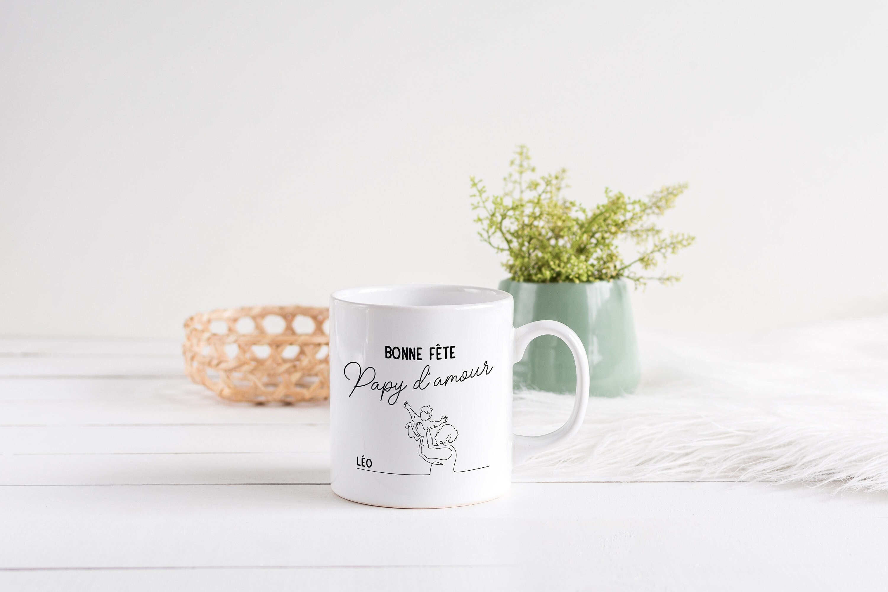 Mug Personnalisé Céramique, 325 ou 430Ml, Bonne Fête Papy