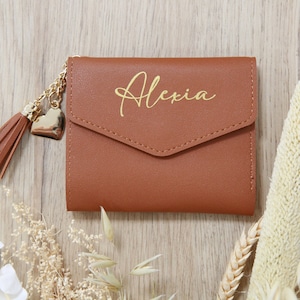 Portefeuille personnalisé en simili cuir / Porte carte personnalisé en simili cuir,  9 couleurs au choix