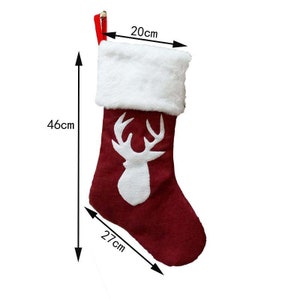 Chaussette de Noël brodée, personnalisée avec prénom, 4 modèles au choix, Modèle Rouge/Blanc image 6