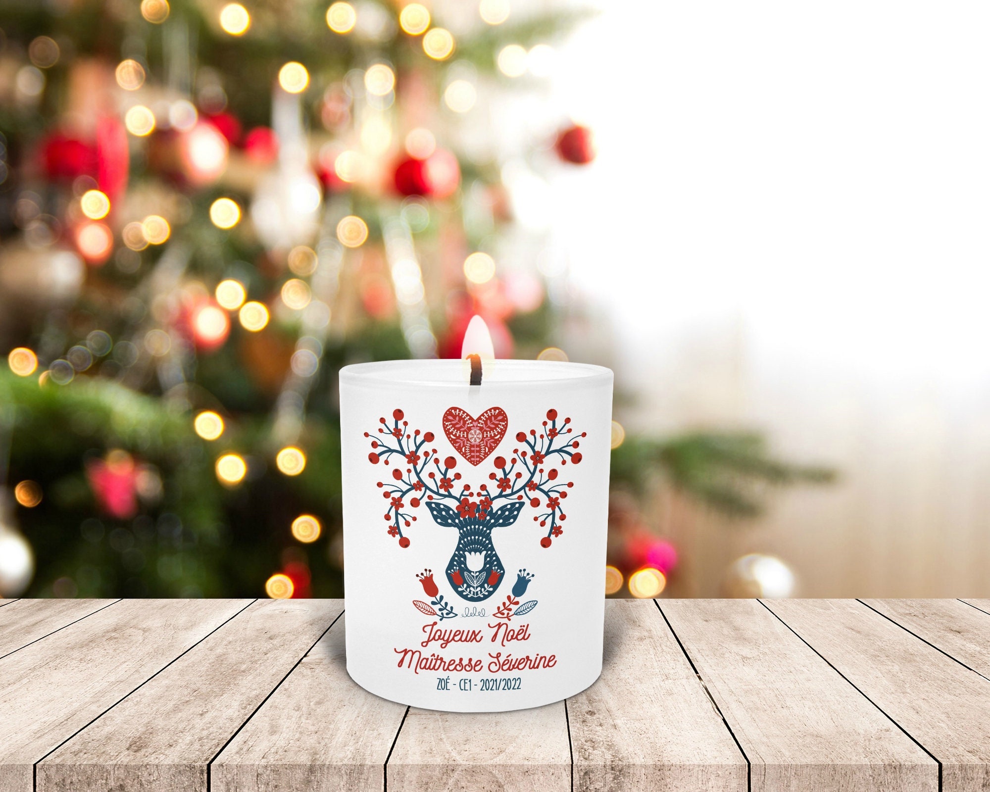 Bougie Personnalisée, Renne Scandinave