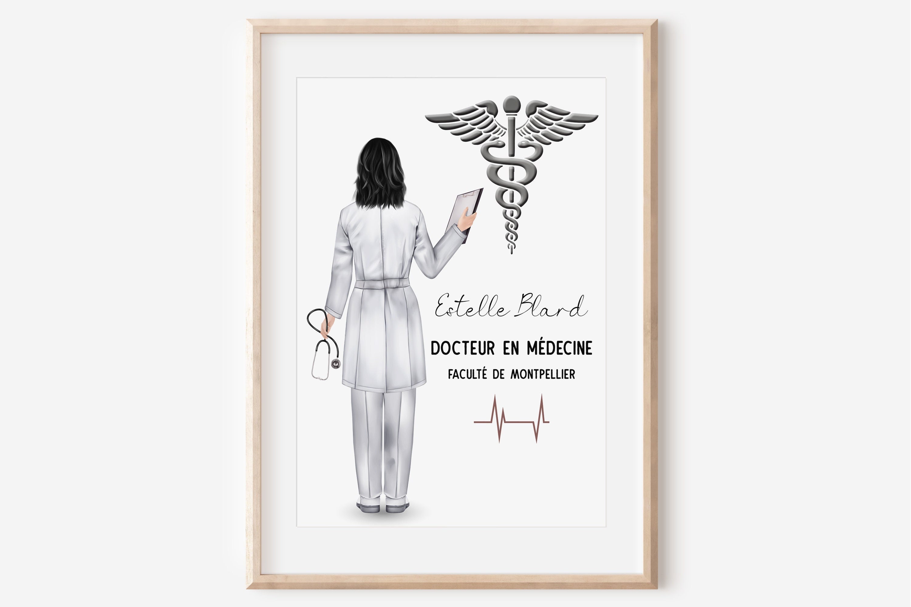 Affiche Portrait Personnalisé, Docteur en Médecine, Pharmacie...