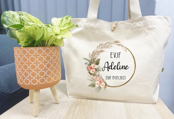 Personalized Shopping Bag Flower Crown Boho Model Etsy UK
