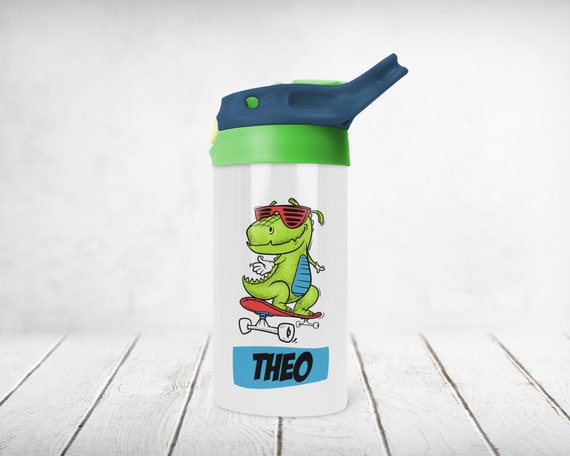 Personalized Children's Insulated Water Bottle, Straw Cap in Two Colors to  Choose From, 400ml, Dinosaur Skater Model -  Finland