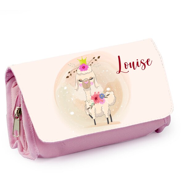 Personalized school kit, Blue or pink, Lama
