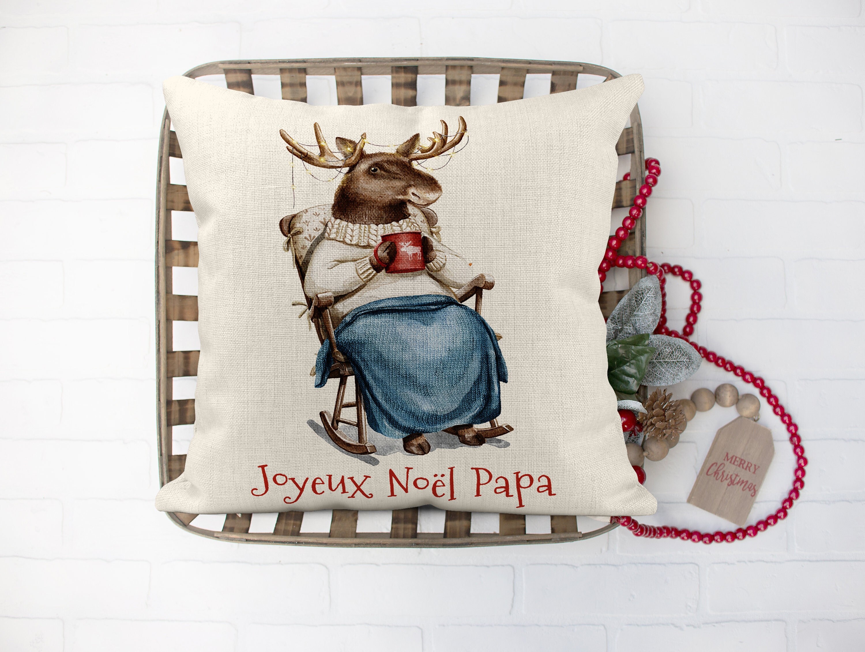 Coussin de Noël Personnalisé, Elan