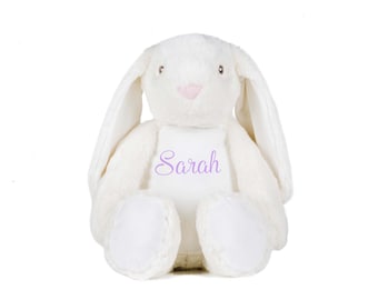 Peluche brodée personnalisée, doudou brodé à personnaliser, Modèle Lapin