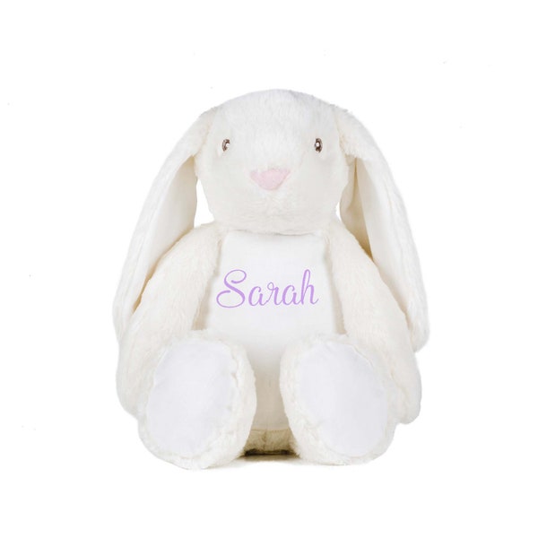 Peluche brodée personnalisée, doudou brodé à personnaliser, Modèle Lapin