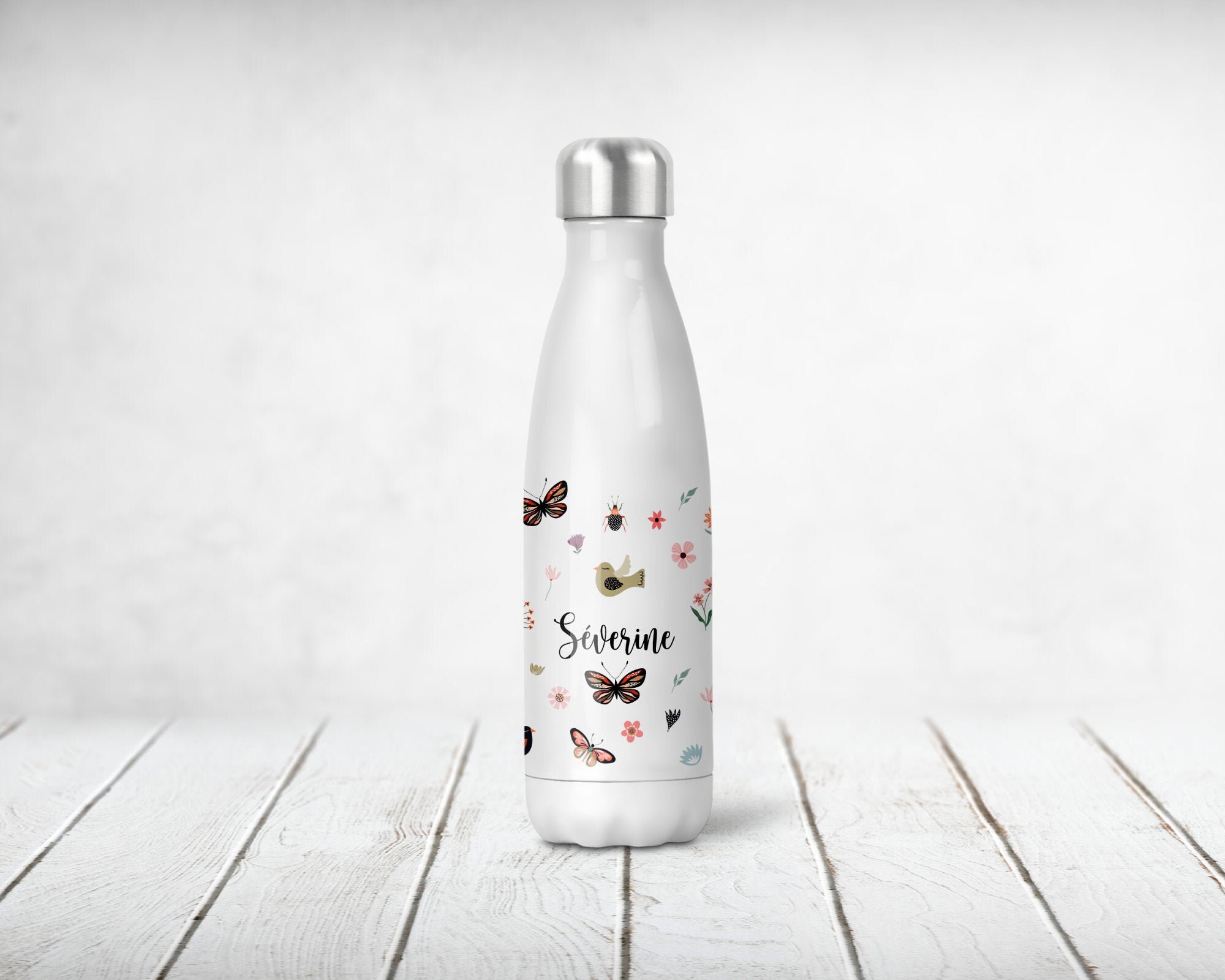 Bouteille Isotherme Personnalisée, Motif Printanier