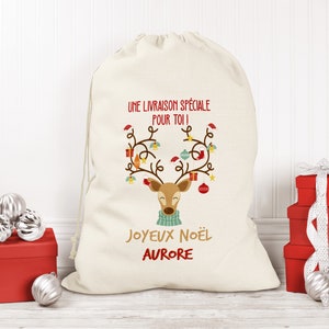 Personalized Christmas bag, Customizable gift basket, Christmas reindeer gift delivery
