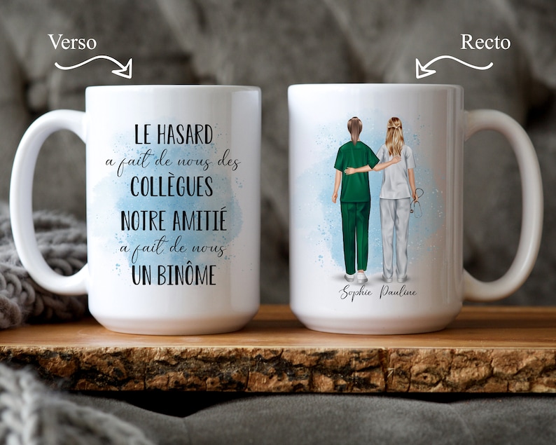 Personalized ceramic mug, 325 or 430ml, Male and female caregivers image 3