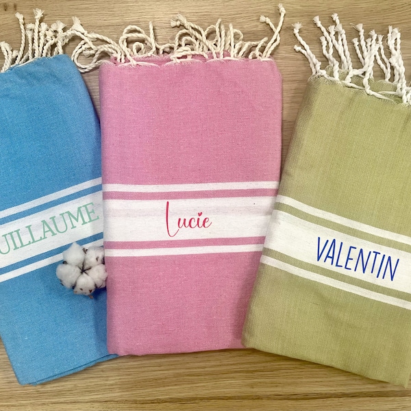 Fouta, serviette de plage personnalisée