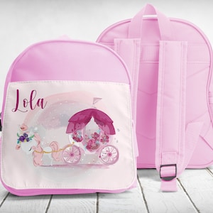 school bag, backpack, kindergarten-sport, to personalize, Unicorn and princess carriage